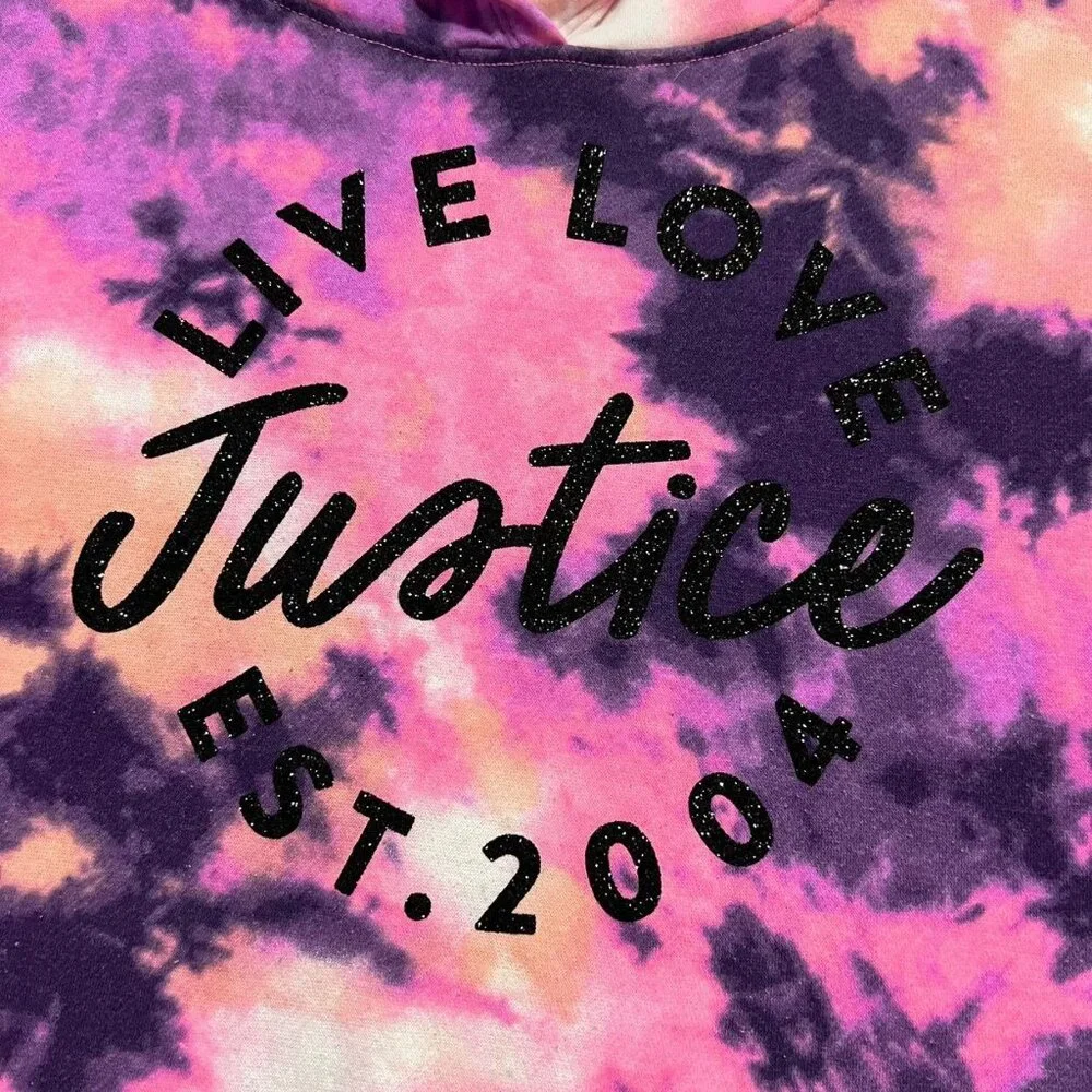Justice L (12/14) Live Love Tie Dye Hoodie Sweatshirt